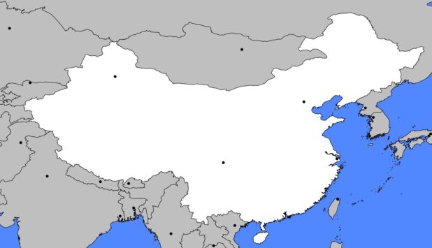 Blank map of China