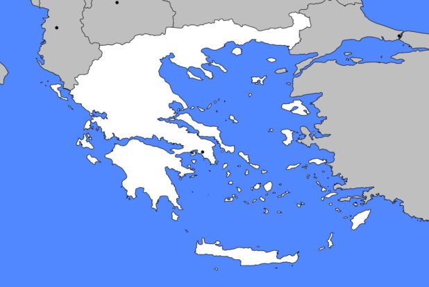 Blank map of Greece
