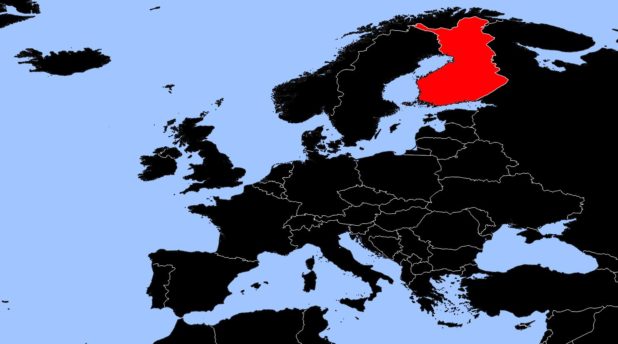 Finland on a Map of Europe