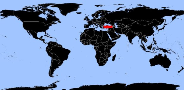 Turkey on a World Map