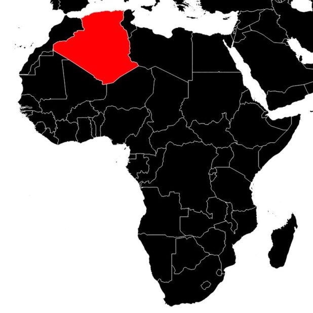 Algeria on a Map of Africa