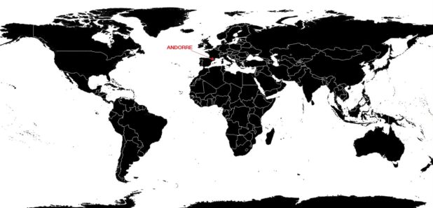Andorra on a world map