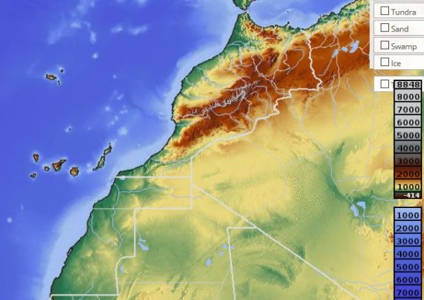 Map of Morocco’s relief