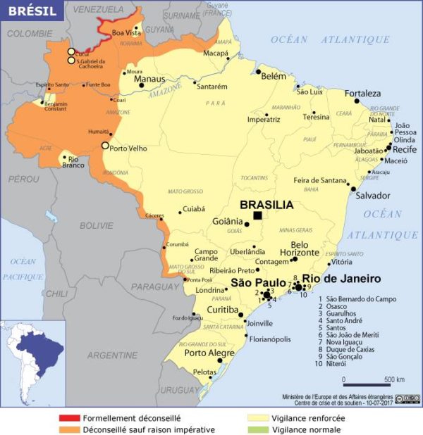 Map of Brazilian cities