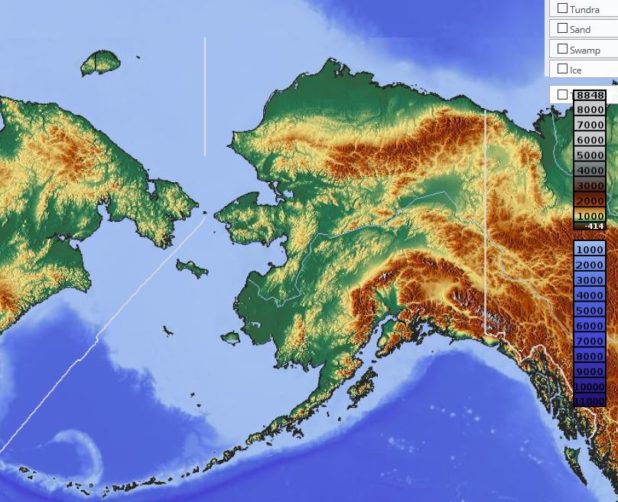 Relief map of Alaska