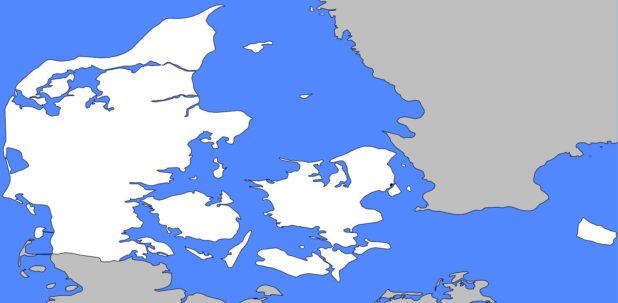Blank map of Denmark