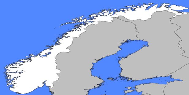 Blank map of Norway