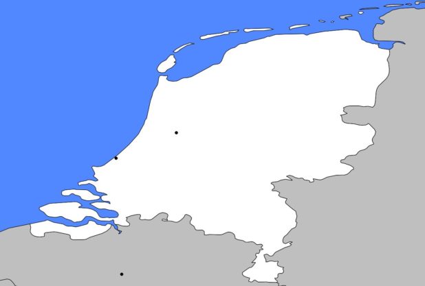 Blank map of the Netherlands