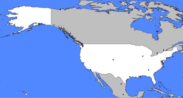 Blank map of the USA (United States)
