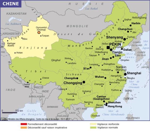 Map of cities in China