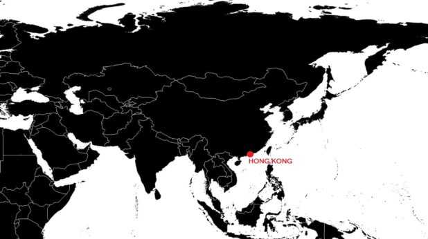 Hong Kong on an Asia map
