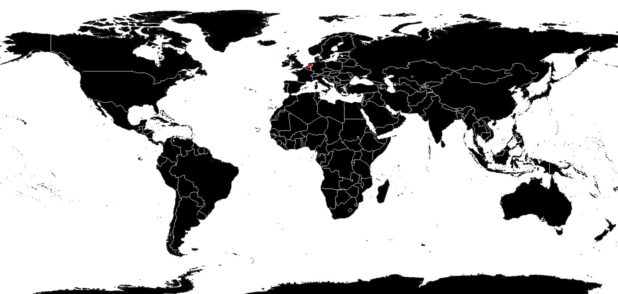 Netherlands on a world map