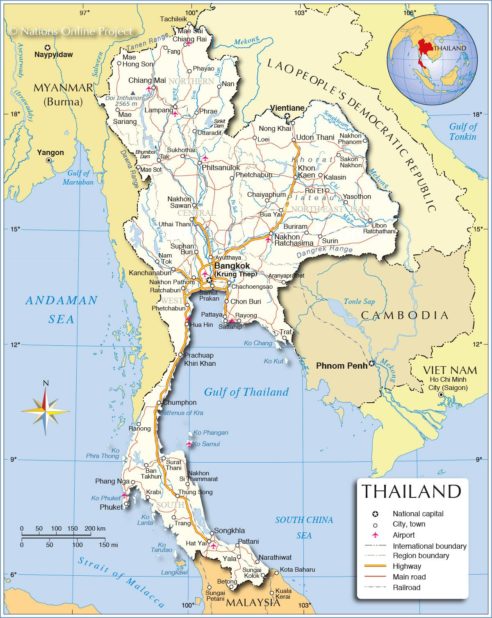 Mapa de Tailandia
