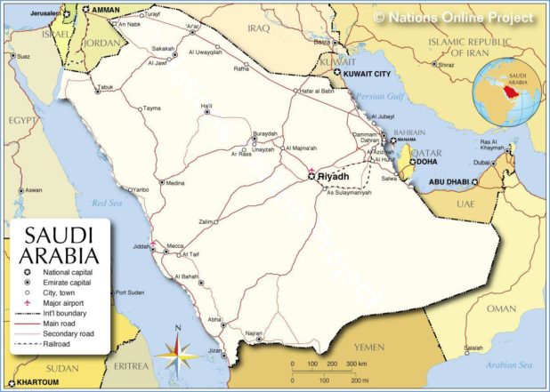 Map of Saudi Arabia
