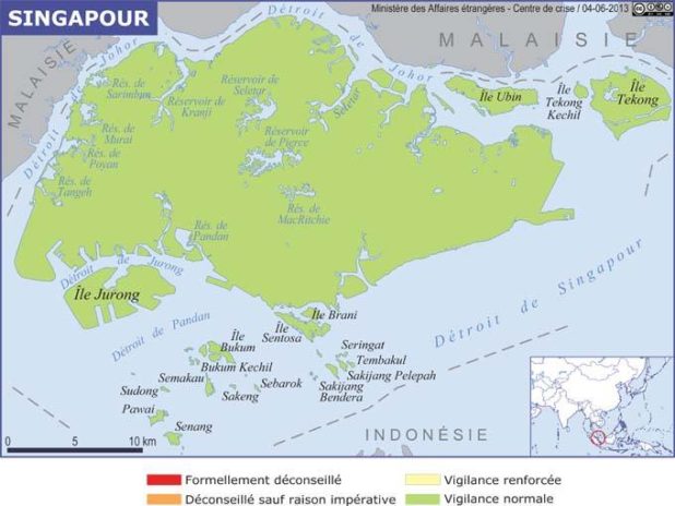 Map of Singapore islands