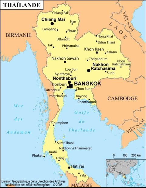 Mapa de Tailandia