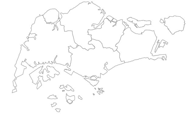 Blank map of Singapore