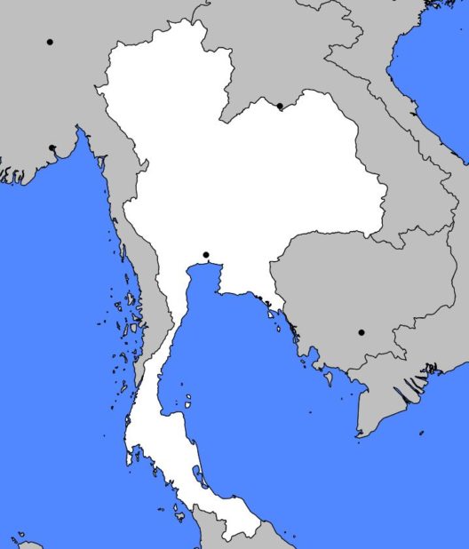Mapa mudo de Tailandia