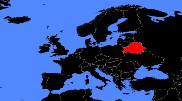 Belarus on a Map of Europe