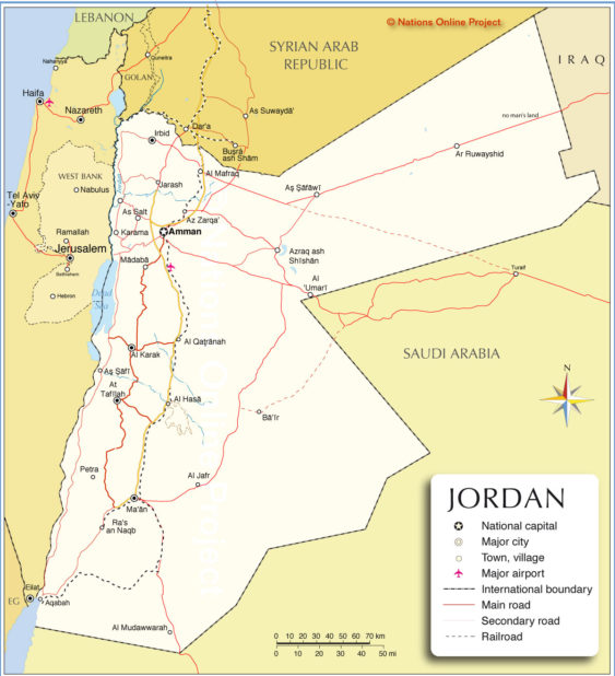 Map of Jordan