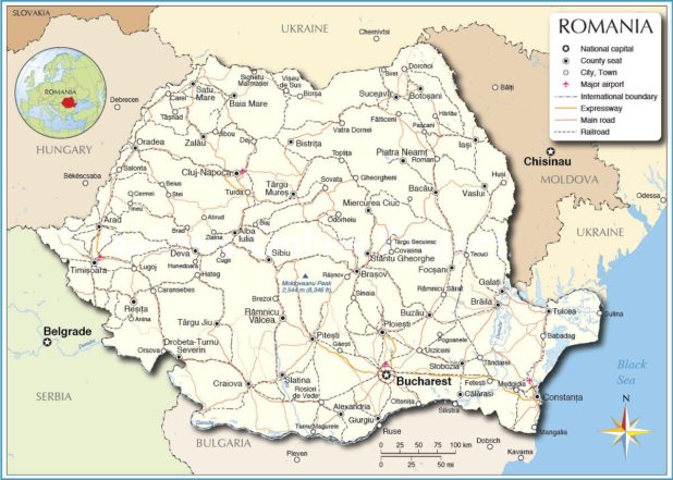 Map of Romania