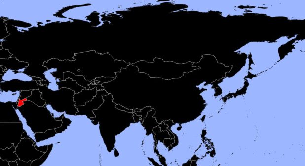 Jordan on an Asia map