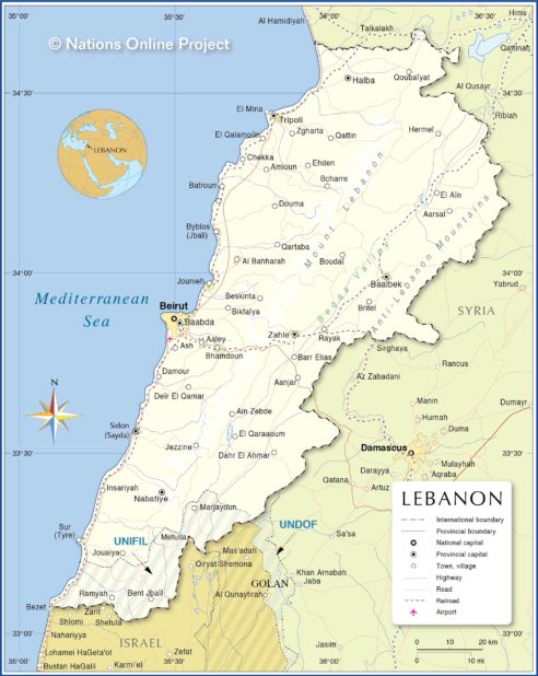 Map of Lebanon