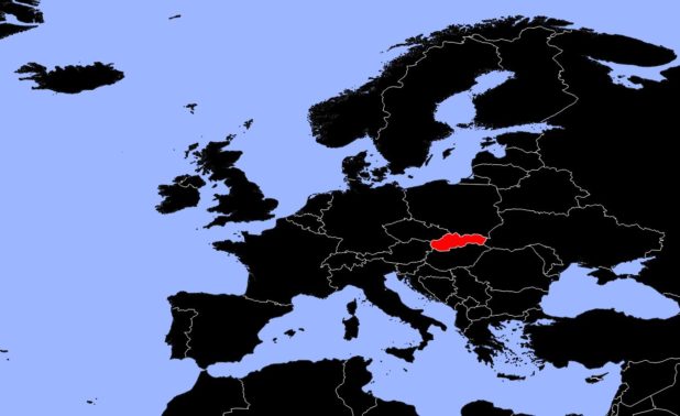 Eslovaquia en el mapa de Europa