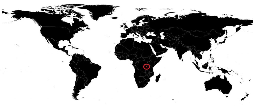 Burundi on a world map