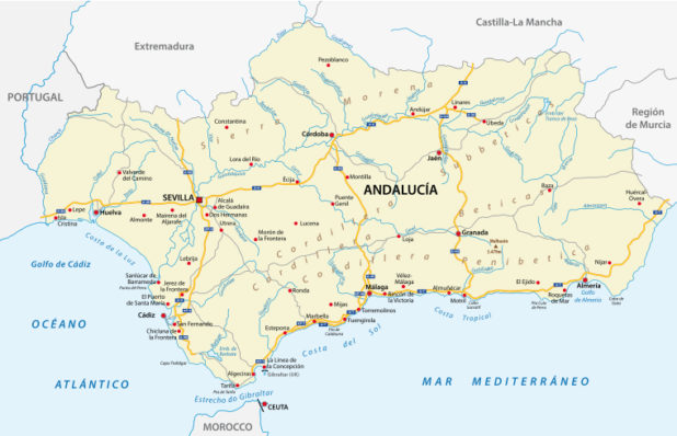 Mapa de Andalucía